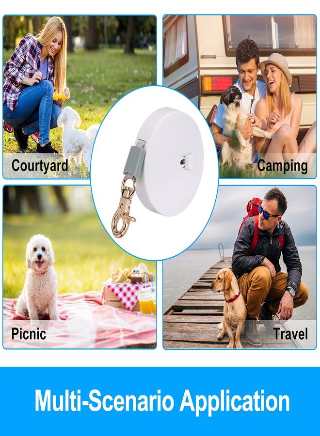 CUGBCUG Retractable Dog Leash for Small Dogs Cats up to 11lbs with 6.5ft Anti-Pull Strong Nylon Tape, Hands Free, Mini and Portable Walking Leash with Wrist Strap, One-Hand Brake, White Round - Image 4